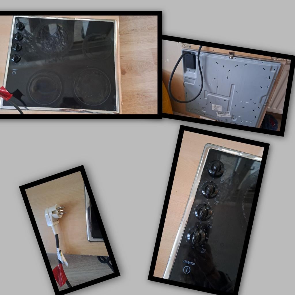 Indesit keramische kookplaat, Witgoed en Apparatuur, Kookplaten, Gebruikt, Keramisch, Inbouw, 4 kookzones