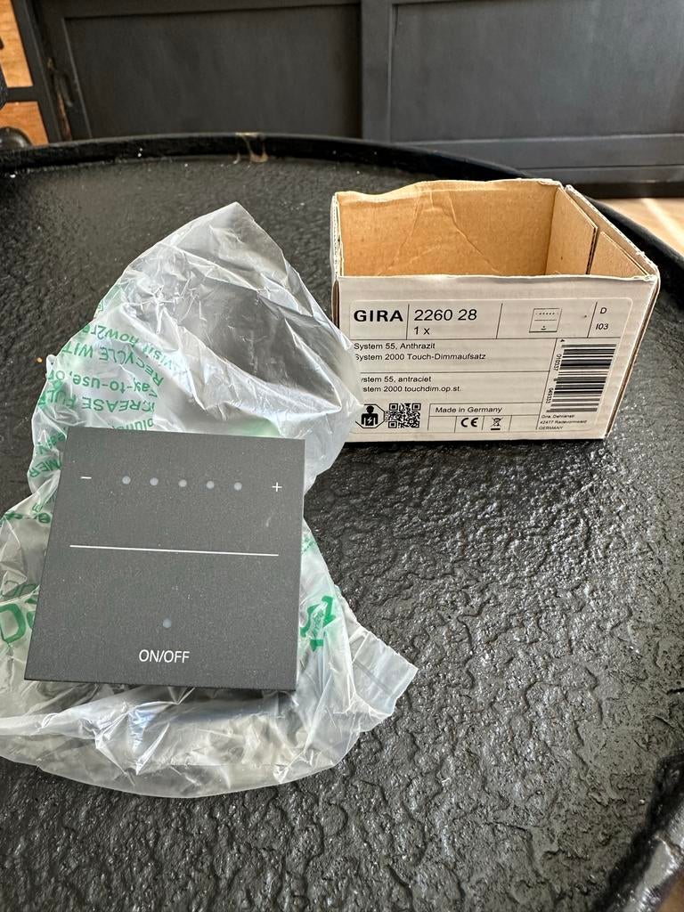 Gira System 2000 Touch-Dimmaufsatz Antraciet, Ophalen of Verzenden, Nieuw