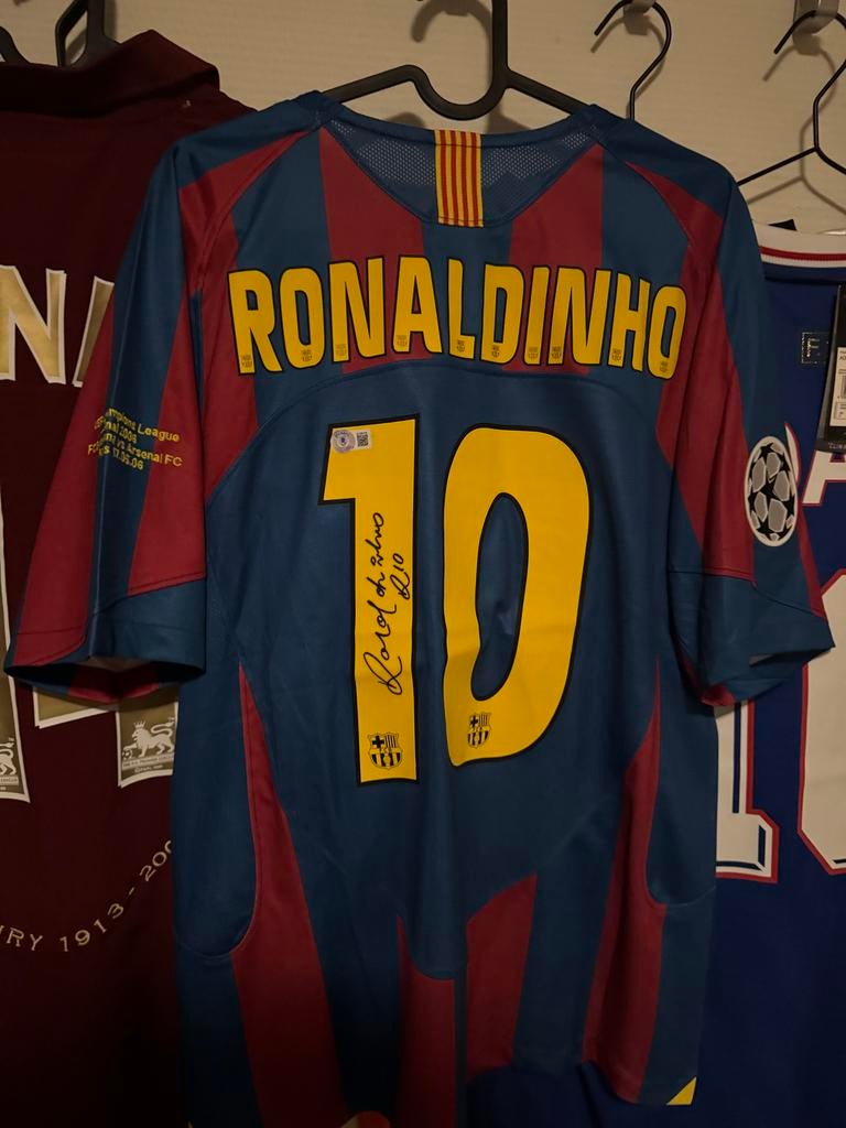 Gesigneerd Ronaldinho shirt met certificaat, Ophalen of Verzenden, Gebruikt, Shirt
