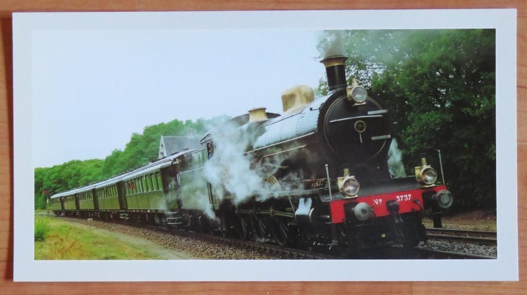 Grote kaart treinstel met stoomlocomotief "3737" ( trein ), Verzamelen, Ansichtkaarten | Nederland, Ophalen of Verzenden, Voor 1920
