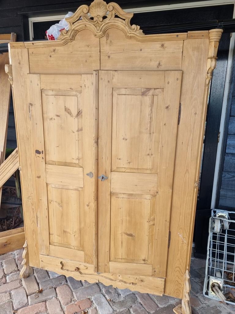 Oude grenen kast - 200x130x55 cm, Ophalen of Verzenden