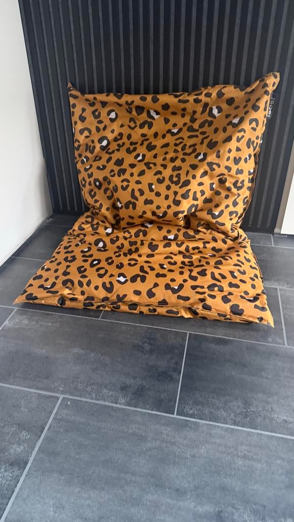 Zitzak van Lebel met luipaardprint, Huis en Inrichting, Zitzakken, Ophalen, Zo goed als nieuw, Geel, Zitzak