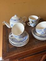 Gien oiseau bleu theepot en kop en schotels, Ophalen of Verzenden