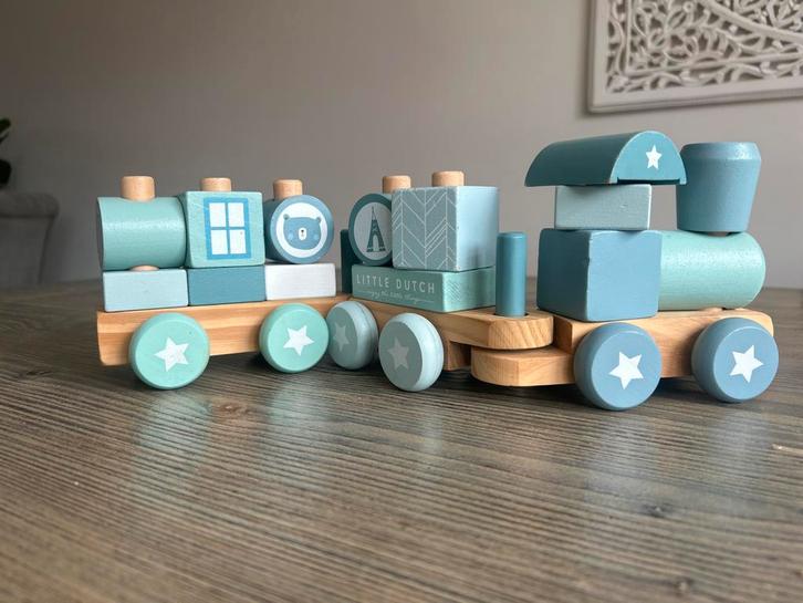 Little Dutch Houten Trein en Stapeltorens Gansjes, Kinderen en Baby's, Speelgoed | Speelgoedvoertuigen, Gebruikt, Ophalen of Verzenden