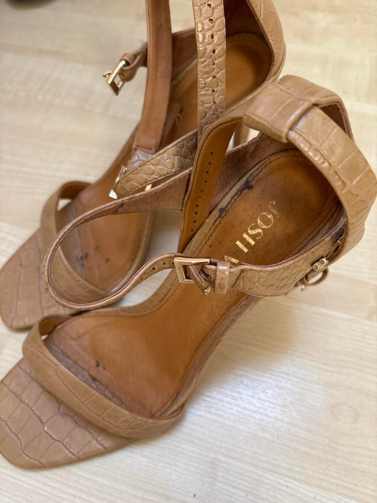 JOSH V Hakken met krokodillenprint, Ophalen of Verzenden, Gedragen, Bruin, Pumps