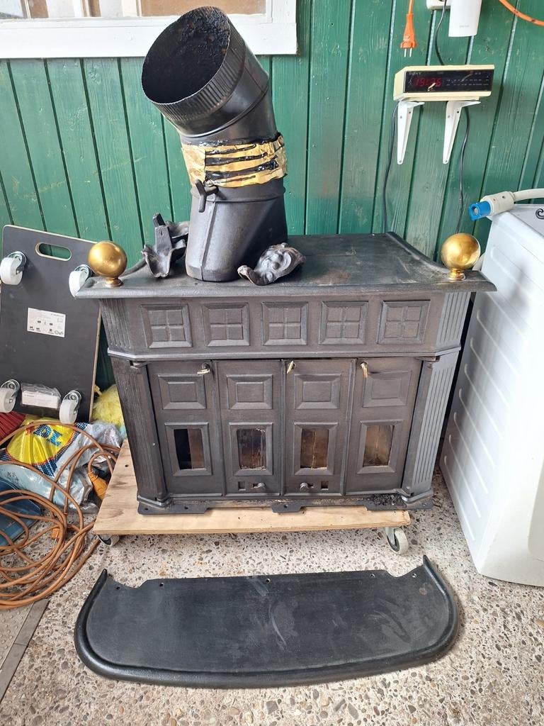 Franklin houtkachel hout kachel gietijzer, Huis en Inrichting, Kachels, Ophalen, Gebruikt, Houtkachel, Vrijstaand