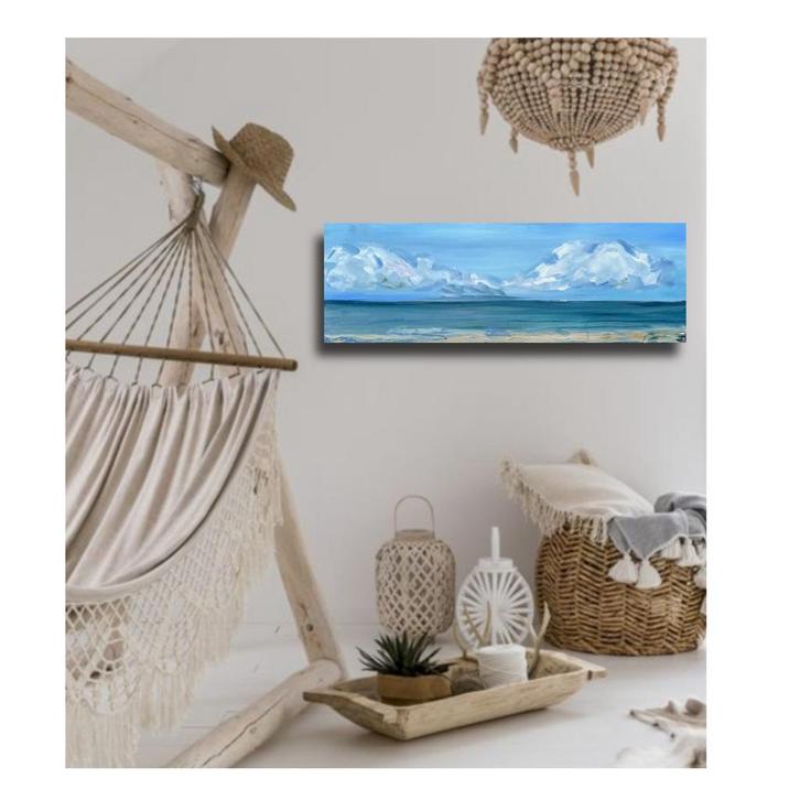 Zee ~ zeezicht ~ uitwaaien ~ schilderij groot ~ atelier, Huis en Inrichting, Woonaccessoires | Schilderijen, Tekeningen en Foto's