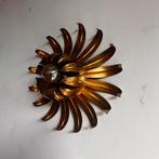 Messing palm leaf wandlamp plafondlamp vintage Regency, Ophalen of Verzenden