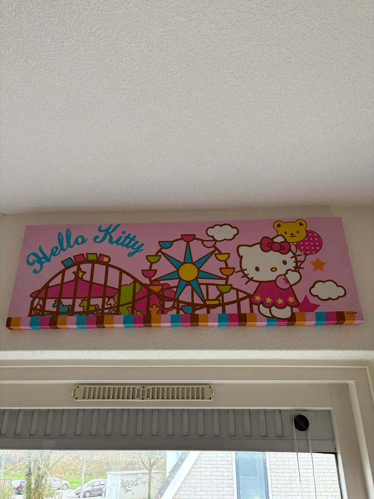 Hello Kitty wanddecoratie schilderij kinderkamer, Ophalen, Zo goed als nieuw