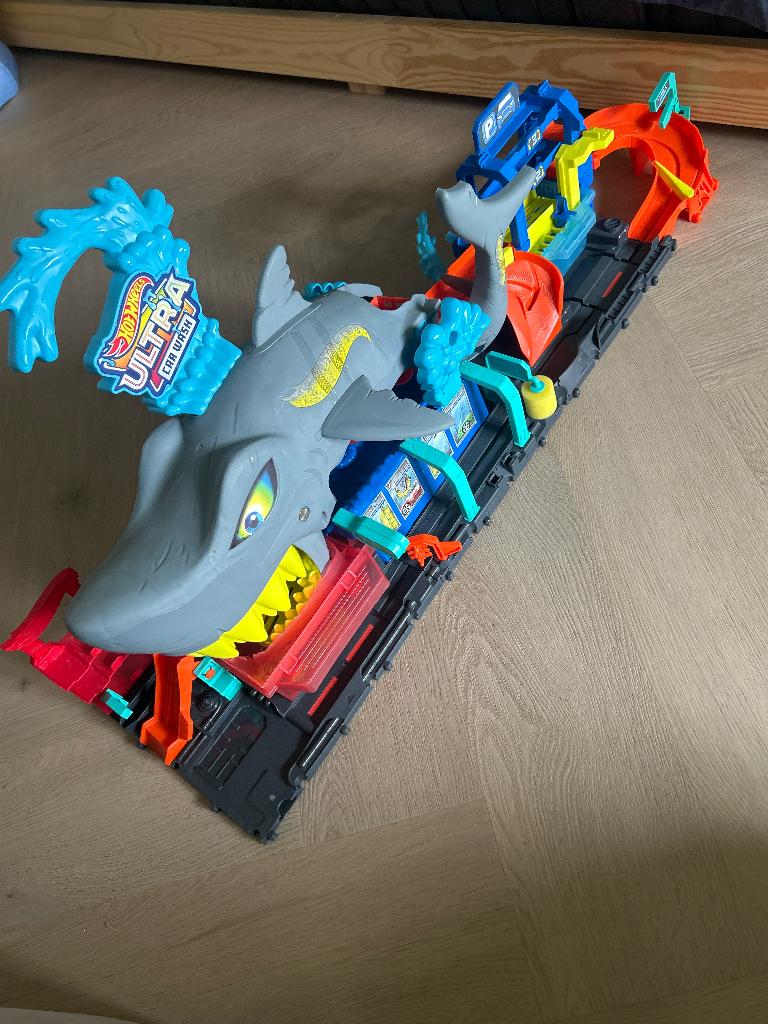Hot Wheels car wash shark, Ophalen, Racebaan, Zo goed als nieuw, Hot Wheels