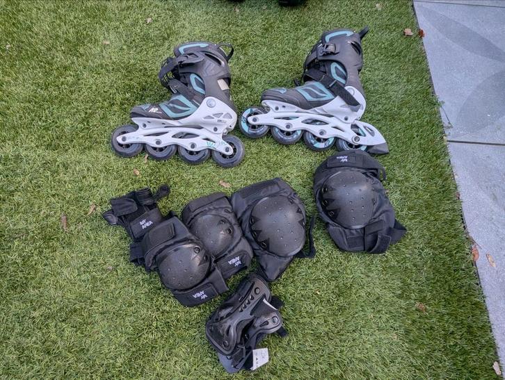 K2 Skeelers maat 40 inclusief bescherming, Sport en Fitness, Skeelers, Gebruikt, Inline skates 4 wielen, K2, Dames, Ophalen