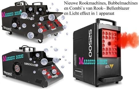 Feest, Carnaval, Rookmachine, Sneeuwmachine, Smoke machine, Muziek en Instrumenten, Licht en Laser, Rookmachine, Nieuw, Info@marbeco.nl