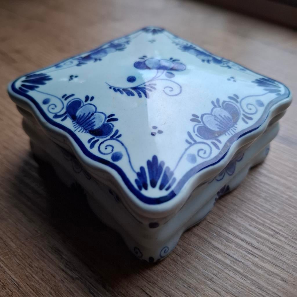 Delfts Blauw porseleinen doosje Purfina, Ophalen of Verzenden