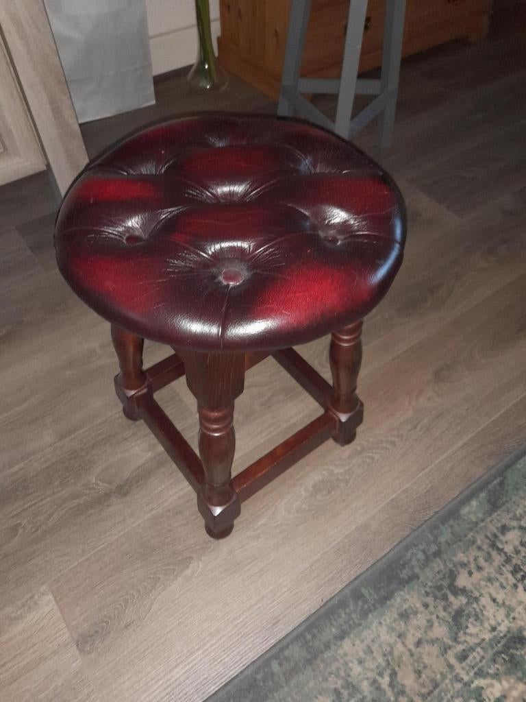 Delta Chesterfield Krukje - Rood Leer, Made in England, Ophalen of Verzenden