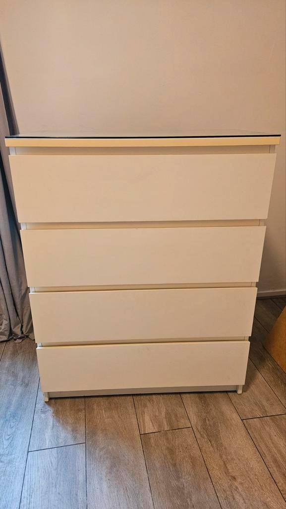 IKEA MALM 4 ladenkast in het wit, Huis en Inrichting, Kasten | Ladekasten, Zo goed als nieuw, 100 tot 150 cm, 50 tot 100 cm, 25 tot 50 cm