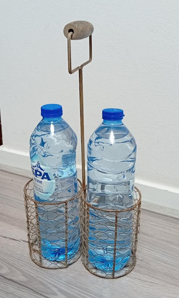 metalen rekje voor 2 flessen, Antiek en Kunst, Ophalen of Verzenden