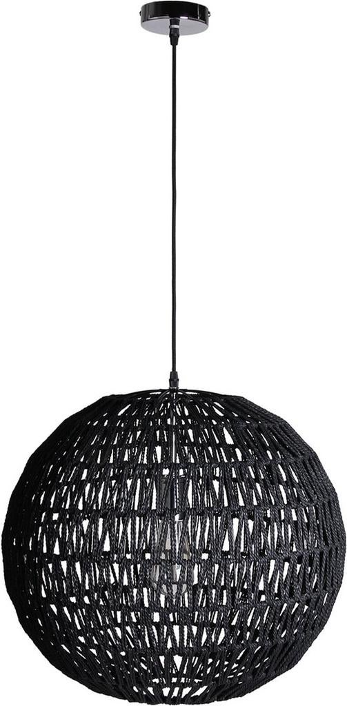 Zwarte hanglamp Luca, zwart touw, 50x50x50, Huis en Inrichting, Lampen | Hanglampen, Ophalen, Overige materialen, Gebruikt, Modern
