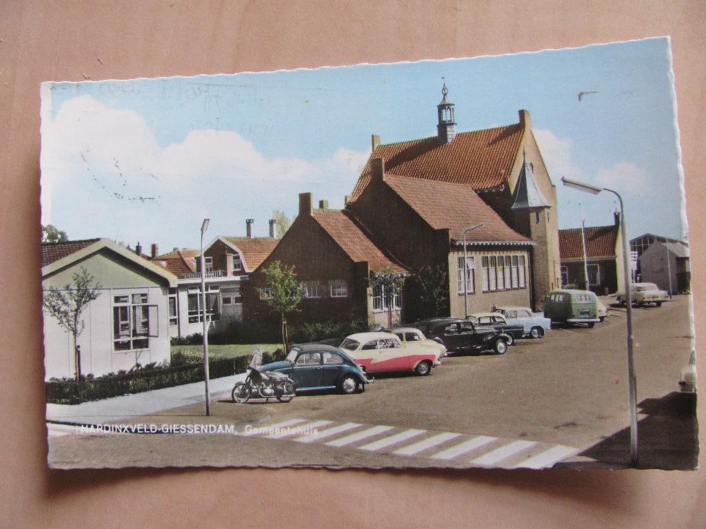 Hardinxveld 1970 met interessant poststempel PTT - KLM, Verzamelen, Ansichtkaarten | Nederland, Ophalen of Verzenden, 1960 tot 1980