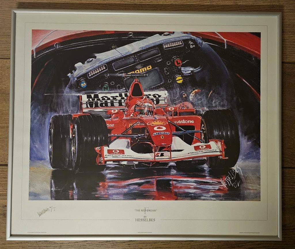 Hessel Bes - The Red Dream - Schumacher - Gesigneerd, Ophalen of Verzenden