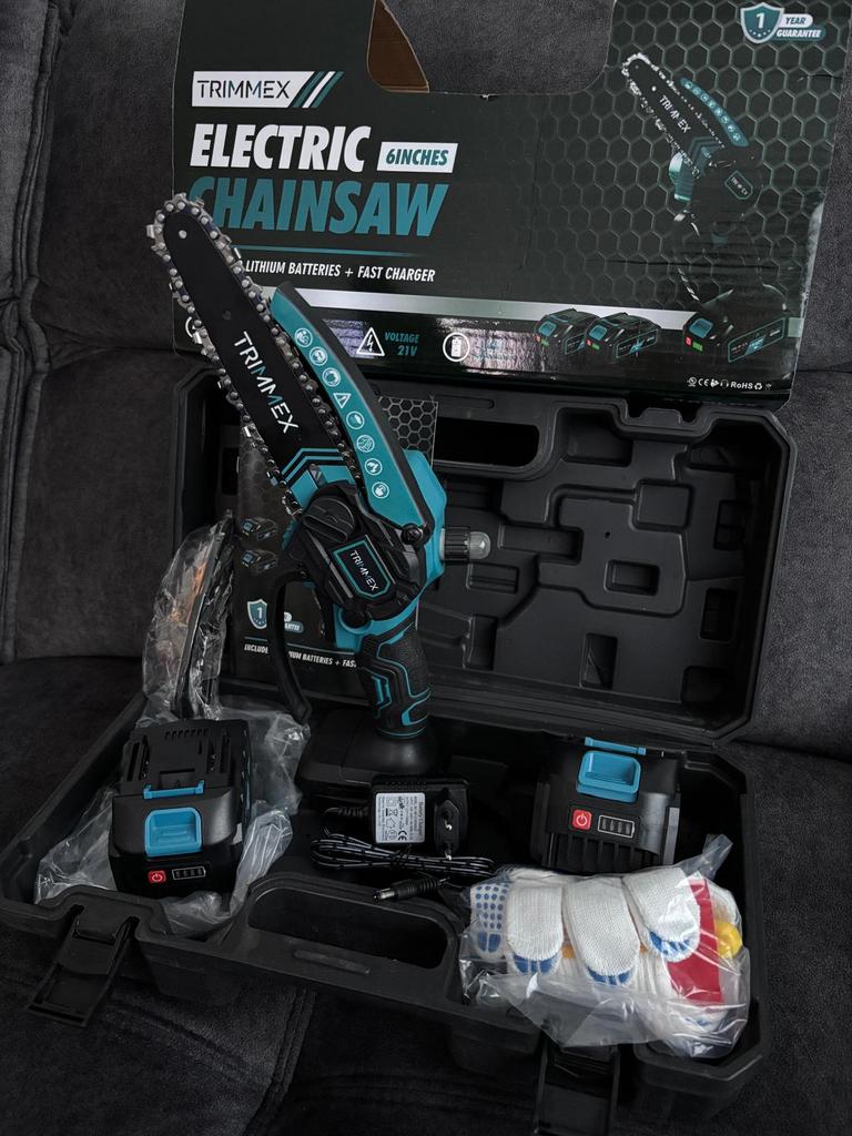 Trimmex elektrischekettingzaag met telescopische steel nieuw, Ophalen of Verzenden, Nieuw