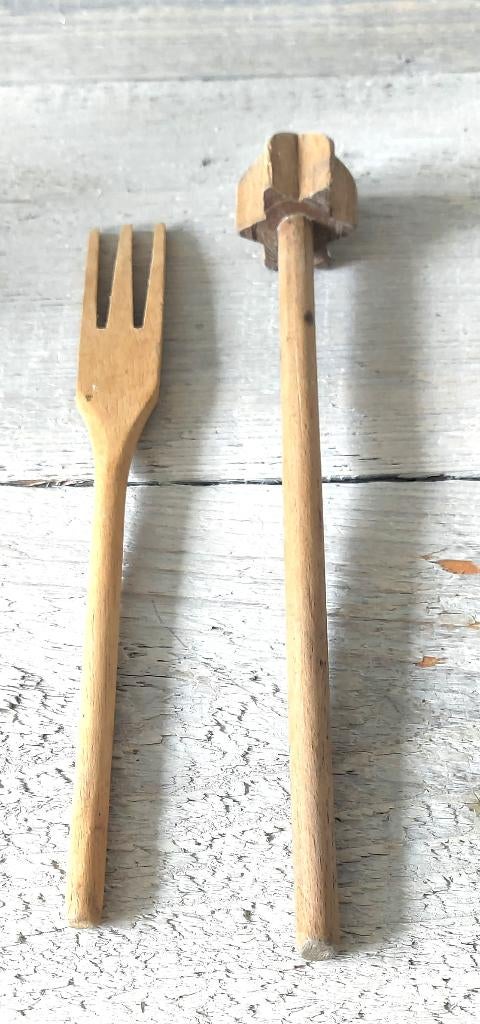 Oude garde / stamper en vork van hout, Overige typen, Ophalen of Verzenden, Zo goed als nieuw, Hout