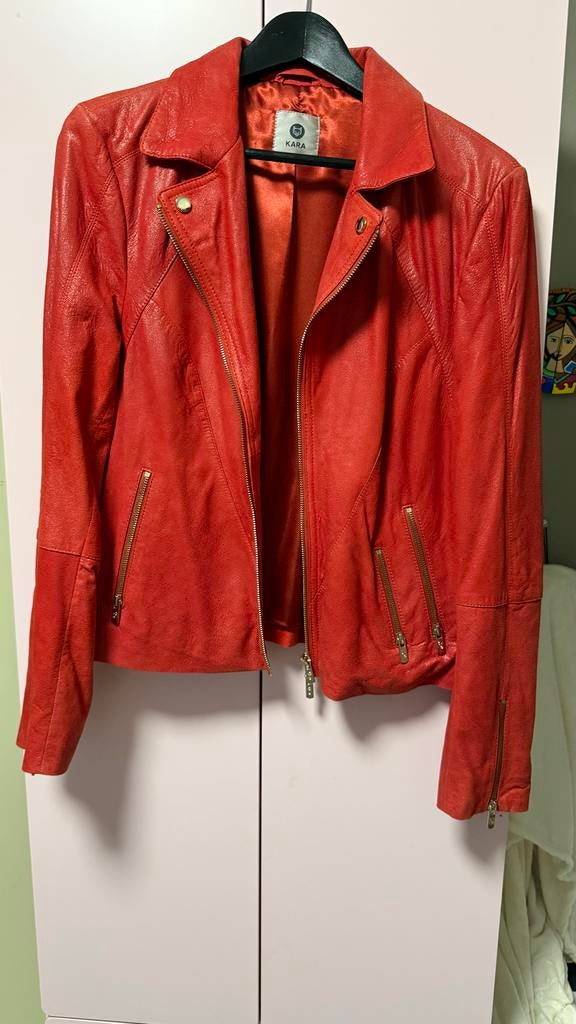 KARA leren jasje rood, Kleding | Dames, Ophalen of Verzenden, Nieuw, Maat 42/44 (L), Rood