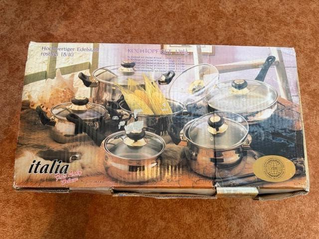 pannenset Italia 6delig, Huis en Inrichting, Keuken | Potten en Pannen, Keramische plaat, Nieuw, Pannenset, Ophalen of Verzenden