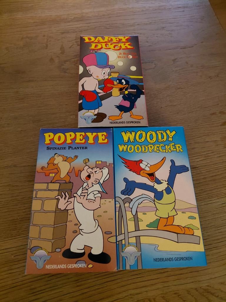 Woody Woodpecker, Daffy Duck en Popeye videobanden., Cd's en Dvd's, VHS | Kinderen en Jeugd, Alle leeftijden, Ophalen of Verzenden
