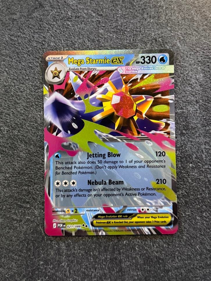 Mega Starmie ex 021/088, Ophalen of Verzenden, Nieuw, Losse kaart, Foil