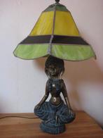 Tafellamp van glas in lood, Ophalen, Gebruikt, Glas, 50 tot 75 cm