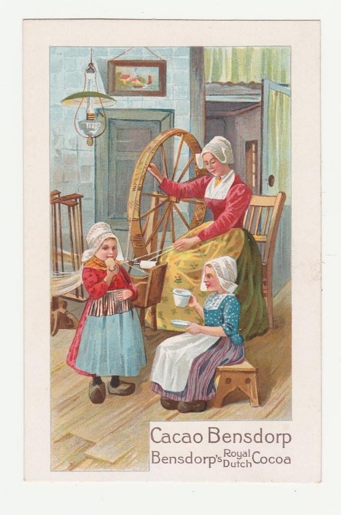 Reclame.  Cacao Bensdorp.  Amsterdam.   Spinnen., Verzenden, Voor 1920, Ongelopen, Overige thema's