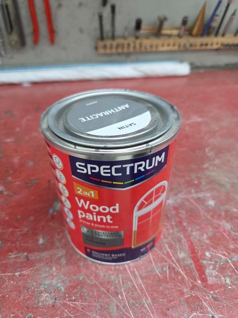 Gevraagd, spectrum wooden paint anthracite solvent based, Doe-het-zelf en Verbouw, Verf, Beits en Lak, Ophalen