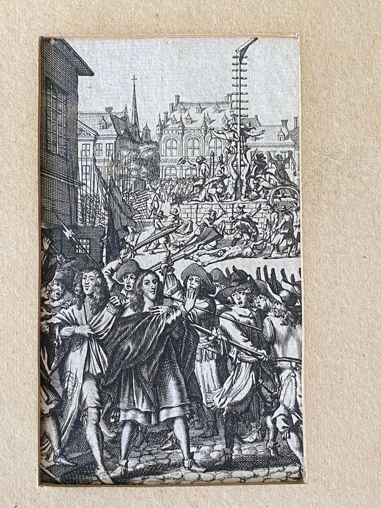 Antieke Gravure Moord Gebr. De Witt (1672), Ophalen of Verzenden