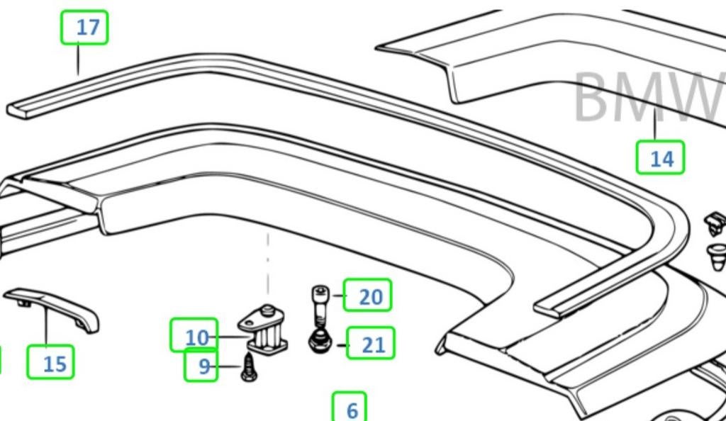 BMW E36 Cabrio Verdeckkap Sierlijst 51 13 8 132 631, Gebruikt, Achterklep, Ophalen of Verzenden, Universele onderdelen