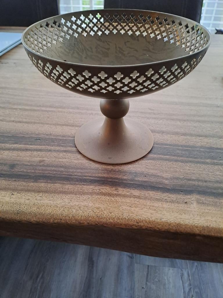 Koperen schaal op poot, Antiek en Kunst, Ophalen of Verzenden