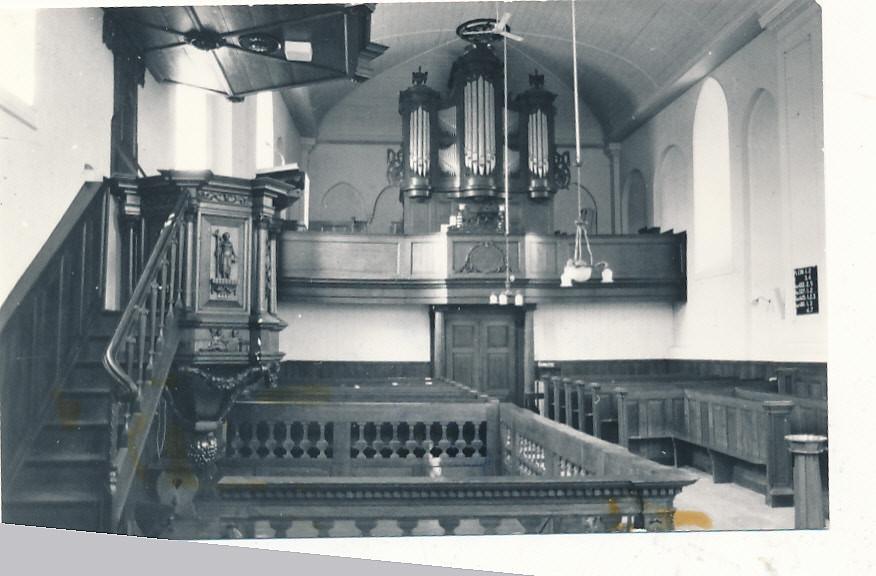 11001 Finsterwolde  Interieur Ned. Herv. Kerk Freitag Orgel, Ophalen of Verzenden, 1940 tot 1960, Groningen