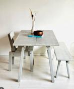 2x Piet Hein Eek grijze tafel samenwerking met Ikea, Huis en Inrichting, Tafels | Eettafels, Gebruikt, 100 tot 150 cm, Vijf personen of meer