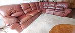 Bordeaux rode leren hoekbank, Ophalen, Gebruikt