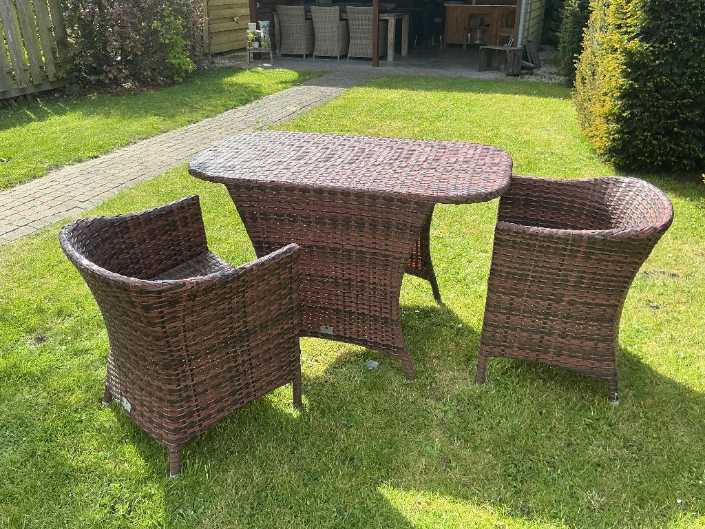 Tuinset, Gebruikt, Wicker, Tuinset, Eettafel