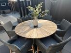 Complete tuinset (ronde tafel met 6 stoelen), Tuin en Terras, Tuinsets en Loungesets, Ophalen, Eettafel, 6 zitplaatsen, Zo goed als nieuw