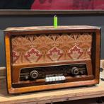 Antieke Philips buizenradio met Art Nouveau bekleding, Ophalen of Verzenden, Gebruikt, Radio