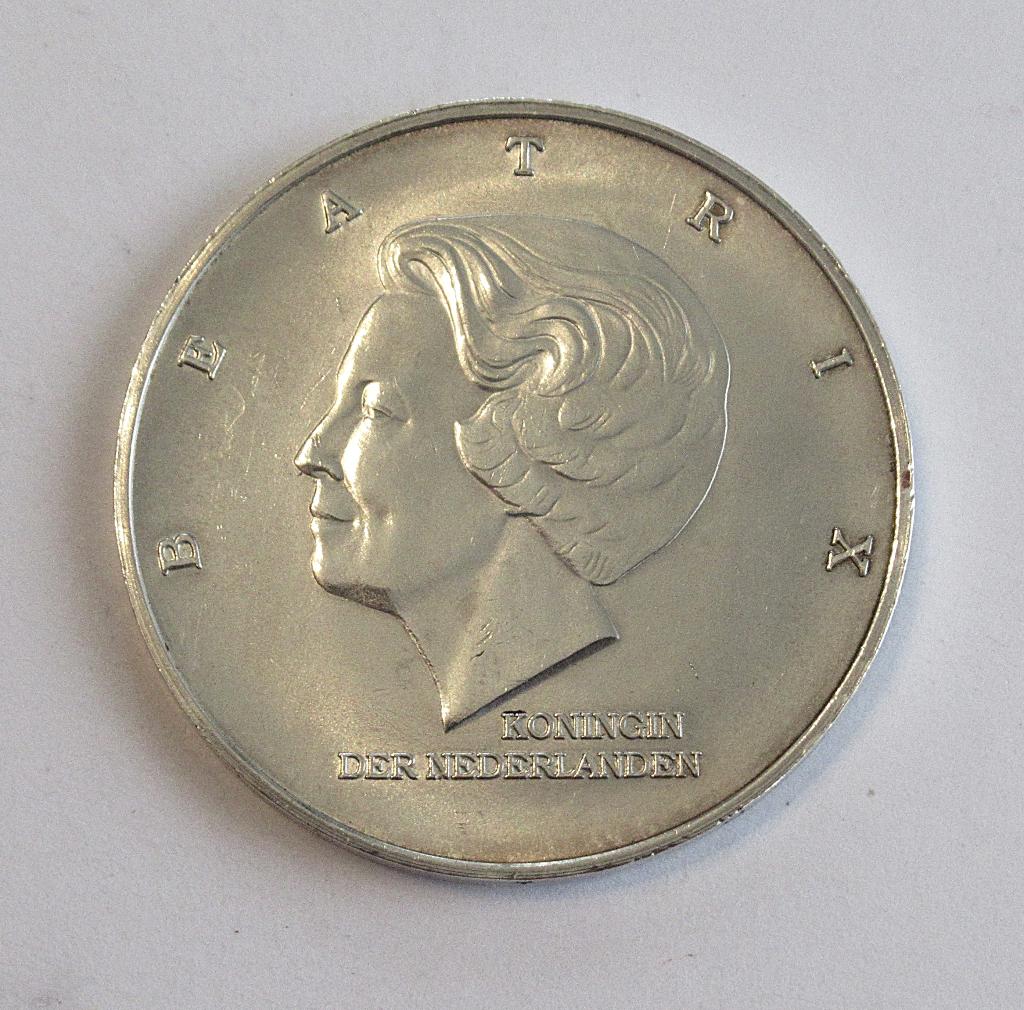 Het Marshall tientje Nederland 10 gulden zilveren munt, 1997, Postzegels en Munten, Munten | Nederland, Ophalen of Verzenden, Koningin Beatrix