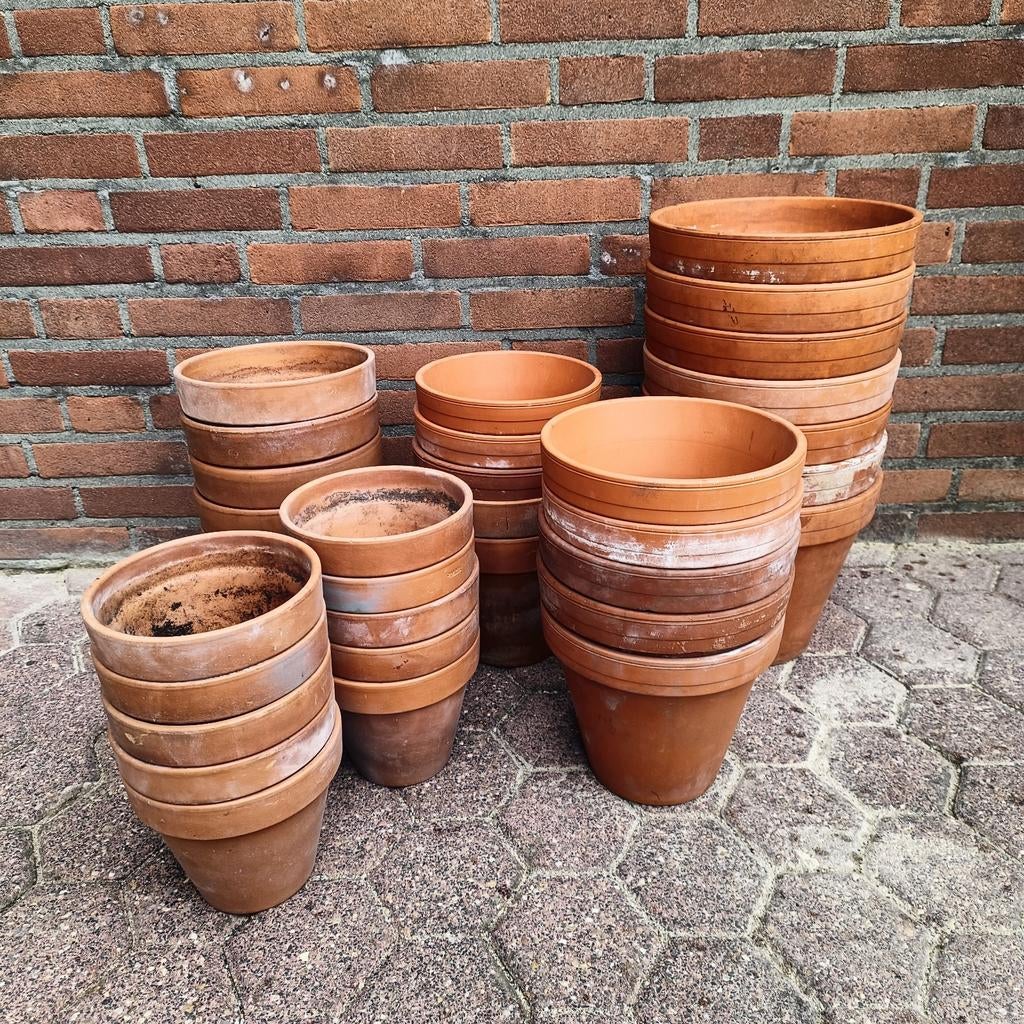 Terracotta potjes D15tm20cm., Tuin en Terras, Bloempotten, Ophalen, Rond, Minder dan 25 cm, Minder dan 40 cm