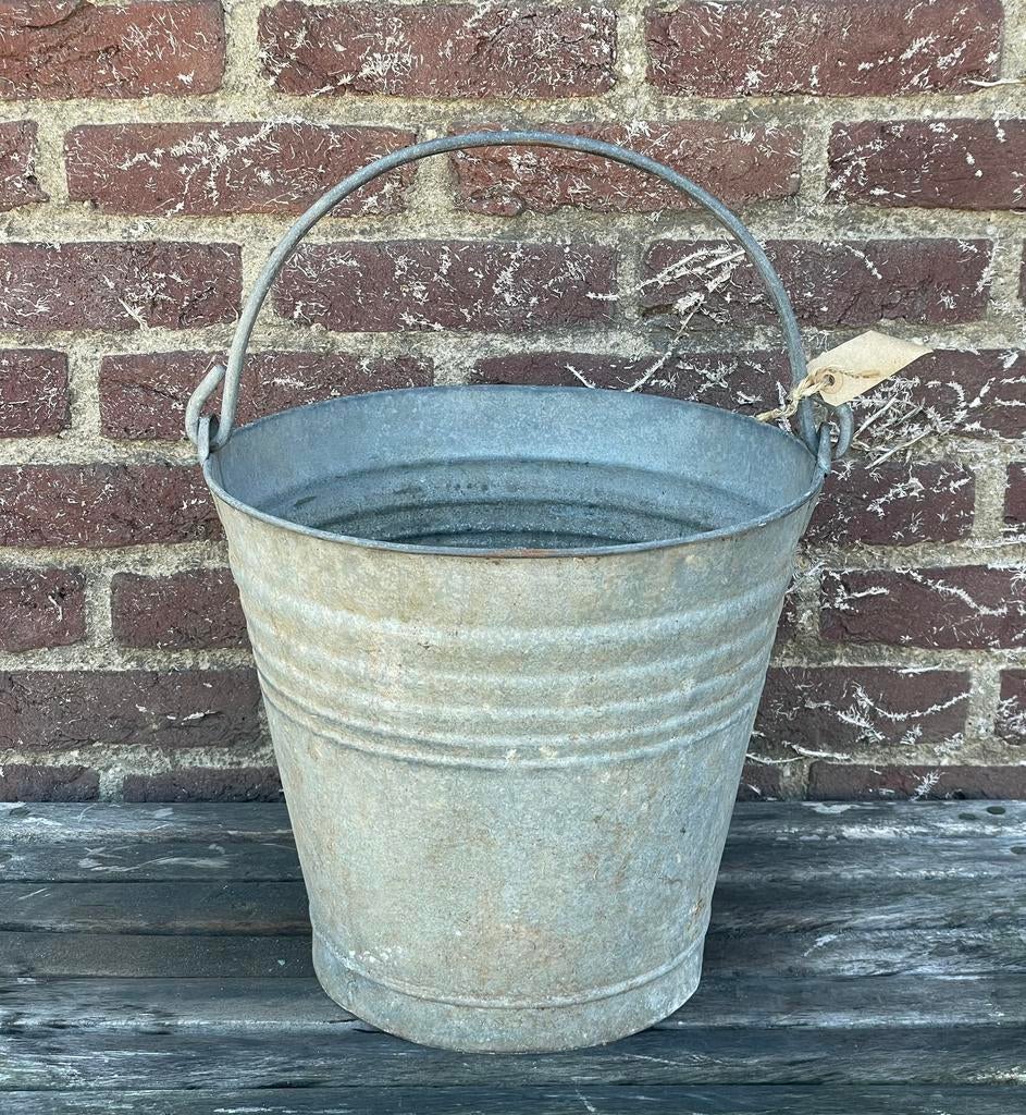 Brocante oud zinken emmer, Antiek en Kunst, Ophalen of Verzenden