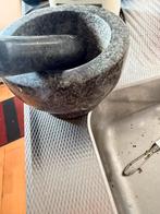 Natuurstenen Vijzel met Stamper - Diameter 15/20 cm, Ophalen, Gebruikt