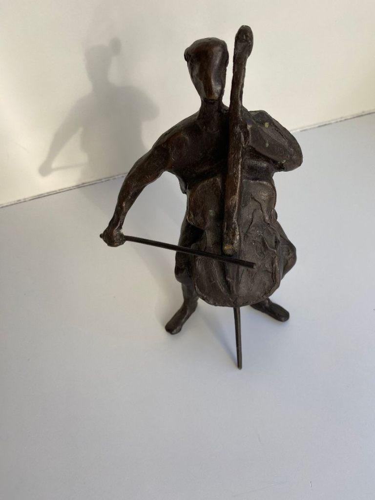 bronzen beeld cellist, Verzamelen, Ophalen of Verzenden, Zo goed als nieuw, Mens