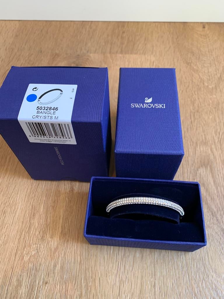 Swarovski Armband Bangle 5032846 Maat M Kristal Zilver, Met kristal, Overige materialen, Ophalen of Verzenden, Zo goed als nieuw