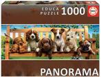 Educa - Puppies op de Bank - 1000 stukjes  Panorama, Ophalen of Verzenden, 500 t/m 1500 stukjes, Nieuw, Legpuzzel