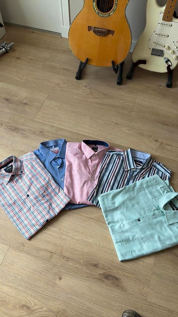 Heren overhemden korte mouw 48/50, Kleding | Heren, Overhemden, Ophalen of Verzenden, Zo goed als nieuw, Overige kleuren, Halswijdte 39/40 (M)