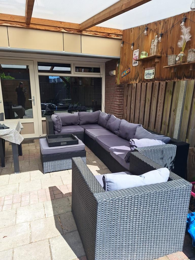 Mooie loungeset, flexibel in opstelling, Ophalen, Loungeset, Wicker, Gebruikt